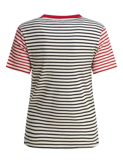 Ines De La Fressange Striped Ribbed Top In Black