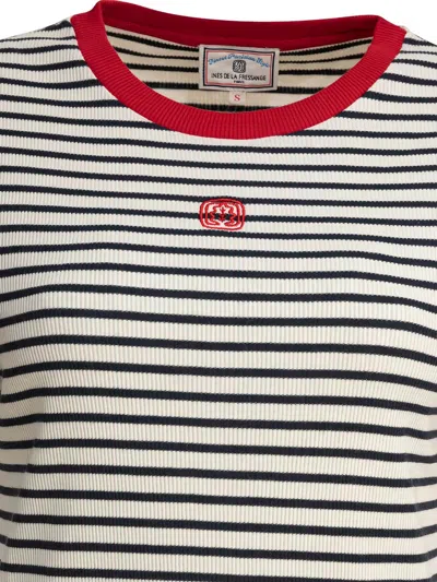 Ines De La Fressange Striped Ribbed Top In Black