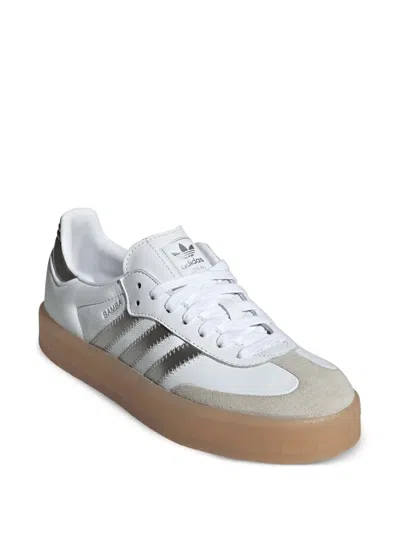 Adidas Originals Samba Metallic-stripe Sneakers In White
