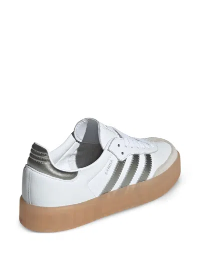 Adidas Originals Samba Metallic-stripe Sneakers In White