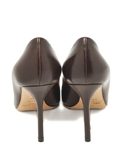 Pre-owned Jimmy Choo 90mm Pointed-toe Heeled Pumps In Brown