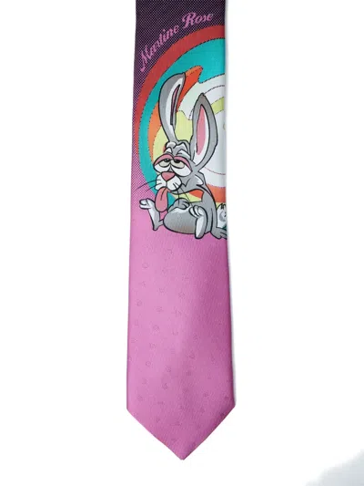 Martine Rose Rabbit-print Ombré Tie