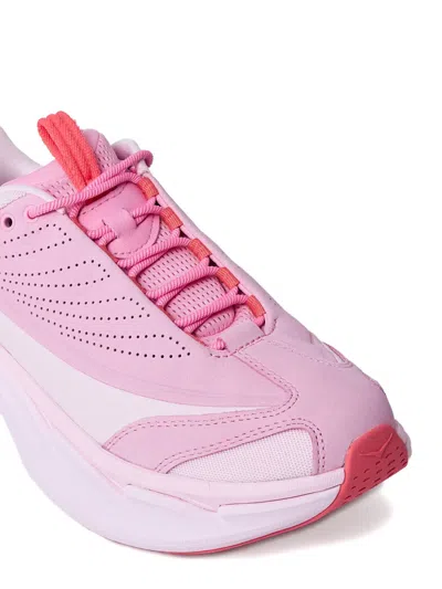 Hoka Elevon X Perforated Lace-up Trainers In Pink