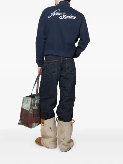 Acne Studios Logo-embroidered Zip-up Sweatshirt