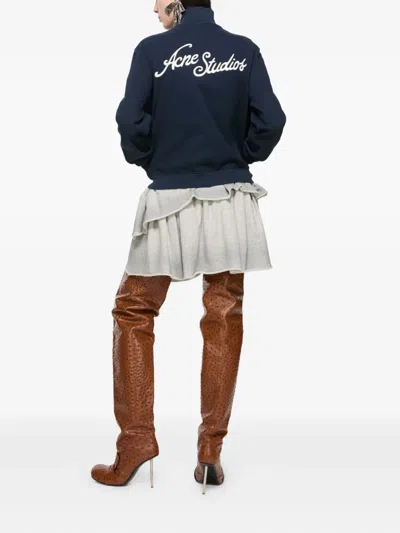 Acne Studios Logo-embroidered Zip-up Sweatshirt