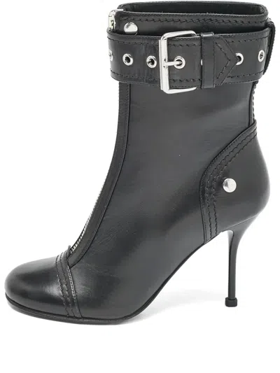 Pre-owned Alexander Mcqueen 2023 125mm Biker Boots In Black