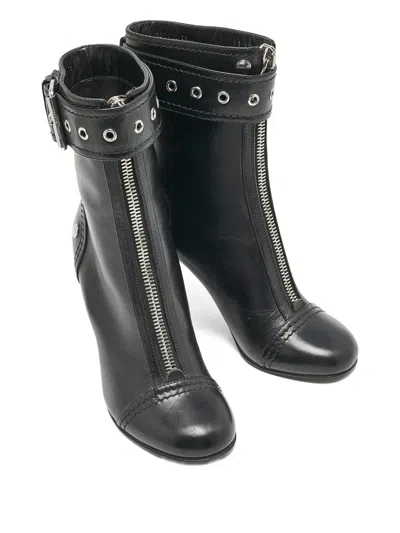 Pre-owned Alexander Mcqueen 2023 125mm Biker Boots In Black