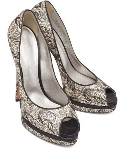Pre-owned Casadei Vintage 2024 145mm Platform Pumps In Gray