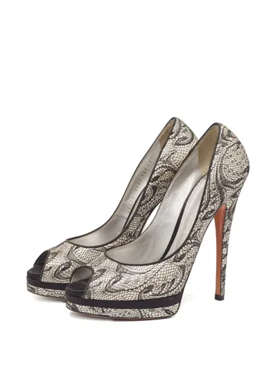 Pre-owned Casadei Vintage 2024 145mm Platform Pumps In Gray