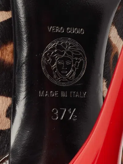 Pre-owned Versace 140mm Leopard-print Pumps In Neutral