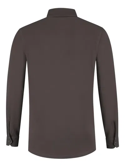 Gran Sasso Long-sleeve Button-down Shirt In Brown