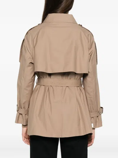 Max Mara Belted Double-breasted Coat In Neutral