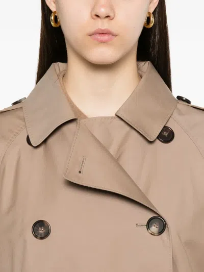 Max Mara Belted Double-breasted Coat In Neutral
