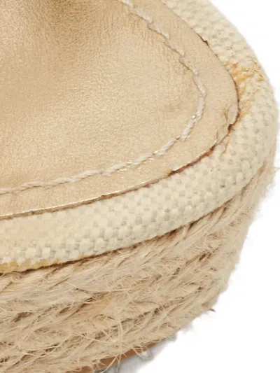 Pre-owned Louis Vuitton 105mm Medallion Espadrilles In Neutral
