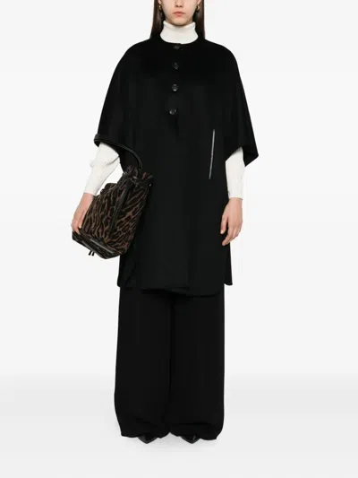 Max Mara Button-fastening Short-sleeved Cape