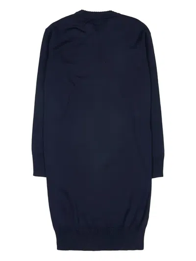 Max Mara Anchor-motif Knitted Midi Dress In Black
