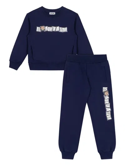 Moschino Graphic-print Tracksuit Set In Blue