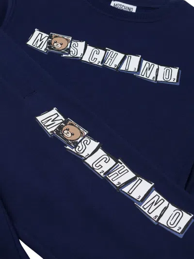 Moschino Graphic-print Tracksuit Set In Blue