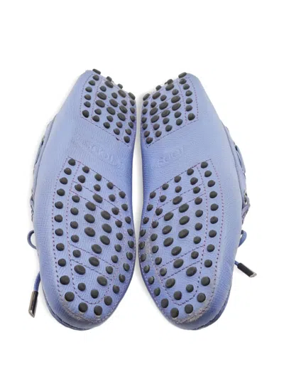 Pre-owned Tod's Vintage 2024 Bow-embellished Loafers In Blue