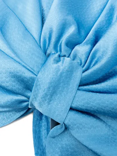 Jennifer Behr Twisted Satin Turban In Blue