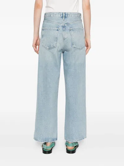 Agolde Arc Mid Rise Crop Wide Jeans In Orten In Blue