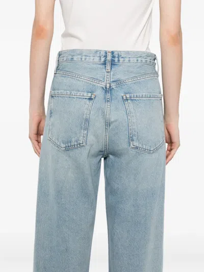 Agolde Arc Mid Rise Crop Wide Jeans In Orten In Blue