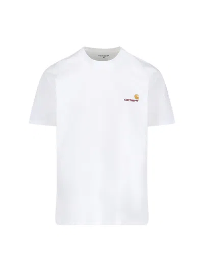 Carhartt Organic Cotton T-shirt With Frontal Logo In White