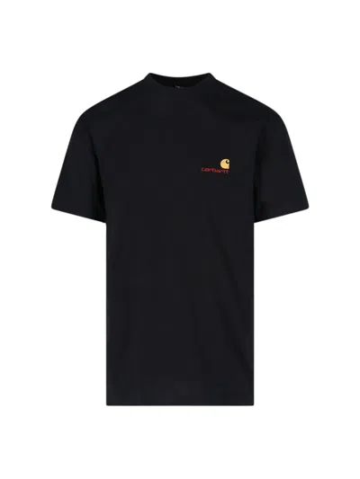 Carhartt T-shirt S/s American Script In Blue