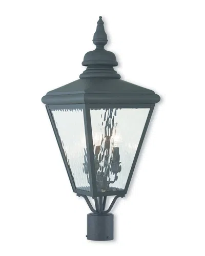 Livex Lighting Livex Cambridge 3-light Black Post-top Lantern