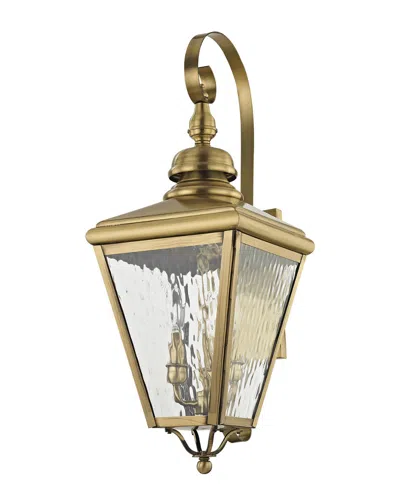 Livex Lighting Livex Cambridge 3-light Ab Outdoor Wall Lantern