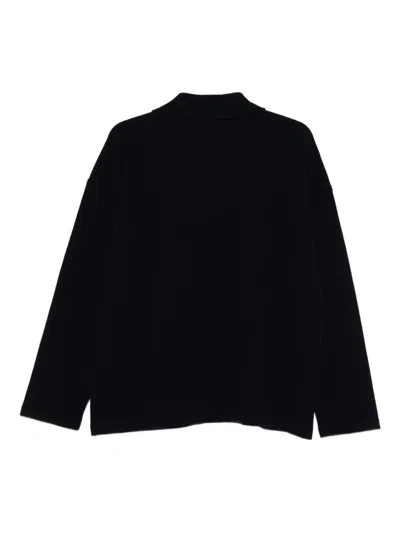 Apc Long-sleeves Wool Polo Shirt In Black