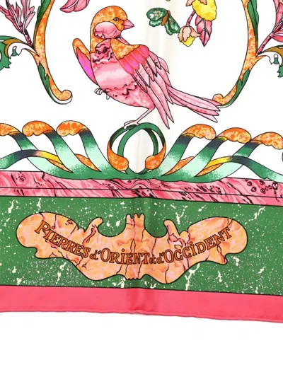 Pre-owned Hermes 1990s Pierres D'orient Et D'occident Floral Scarf