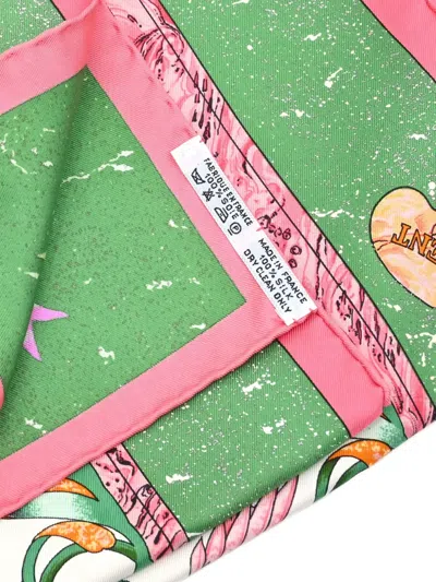 Pre-owned Hermes 1990s Pierres D'orient Et D'occident Floral Scarf