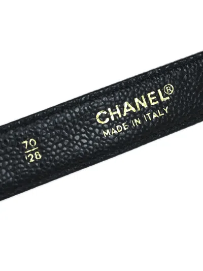 Pre-owned Chanel 1990s Cc Turnlock Leather Belt