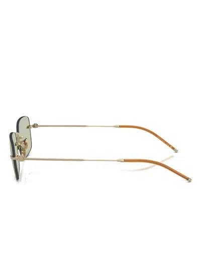 Oliver Peoples Tk-10 Rectangular-frame Glasses In Metallic