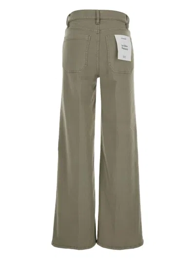 Frame Le Slim Palazzo Patch Pocket High Waist Wide Leg Jeans In Green