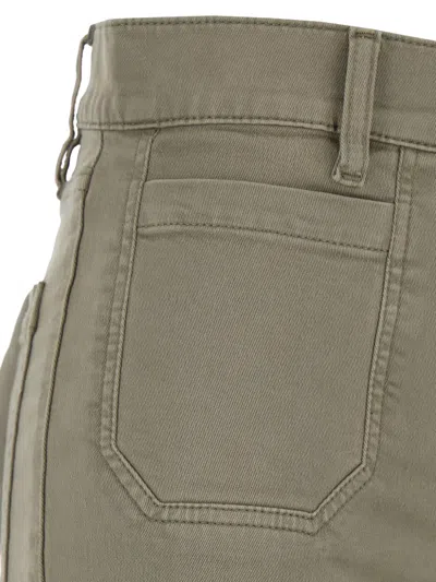 Frame Le Slim Palazzo Patch Pocket High Waist Wide Leg Jeans In Green