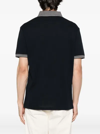 Emporio Armani Piqué Polo Shirt With Super-embossed Ea Embroidery In Black