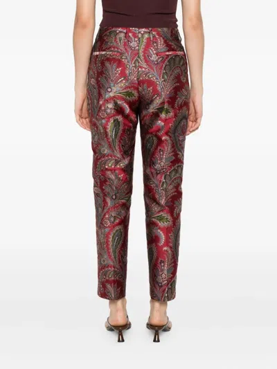Etro Paisley-pattern Trousers In Red