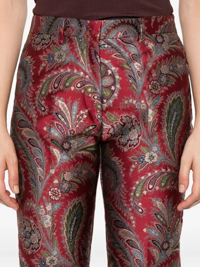 Etro Paisley-pattern Trousers In Red