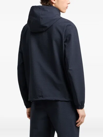 Emporio Armani Hooded Flap-pocketed Lightweight Jacket In Blue