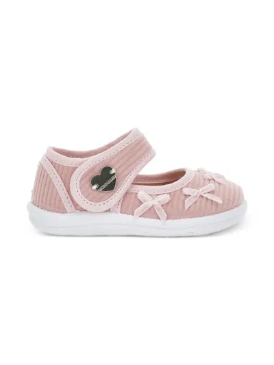 Monnalisa Bow-embellished Ballet Flats In Pink