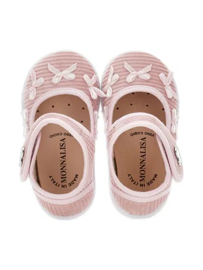 Monnalisa Bow-embellished Ballet Flats In Pink