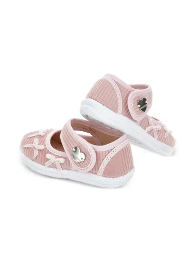 Monnalisa Bow-embellished Ballet Flats In Pink