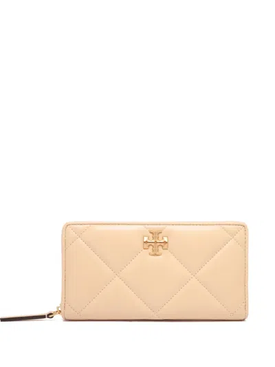 Tory Burch Kira Diamond Quilt Zip Continental Wallet In Neutral