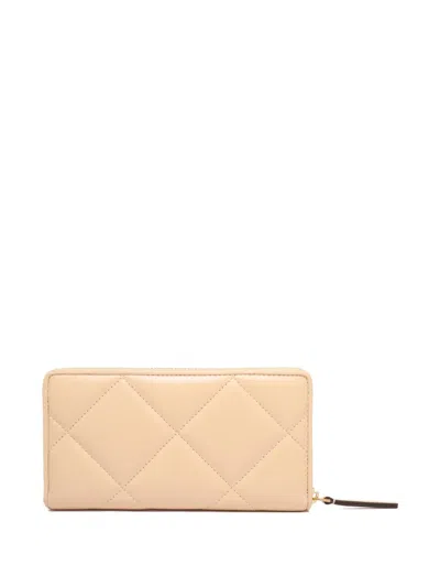 Tory Burch Kira Diamond Quilt Zip Continental Wallet In Neutral
