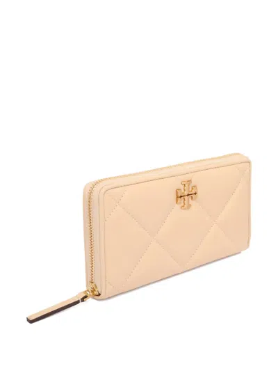 Tory Burch Kira Diamond Quilt Zip Continental Wallet In Neutral