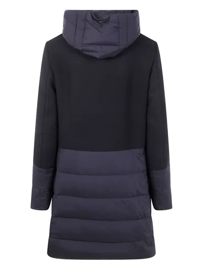 Herno Mix Fabric Medium Jacket In Blue