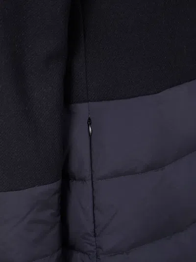 Herno Mix Fabric Medium Jacket In Blue