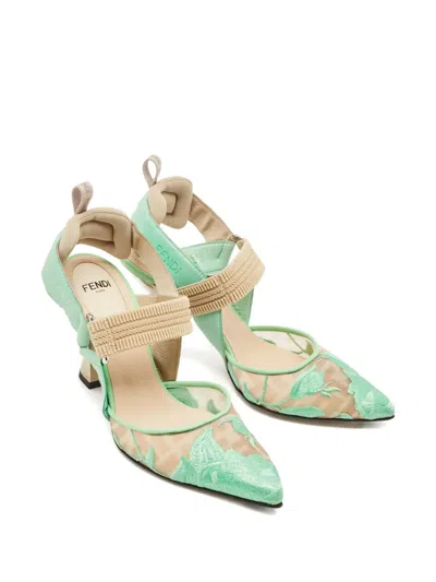 Pre-owned Fendi 2024 80mm Embroidered Pumps